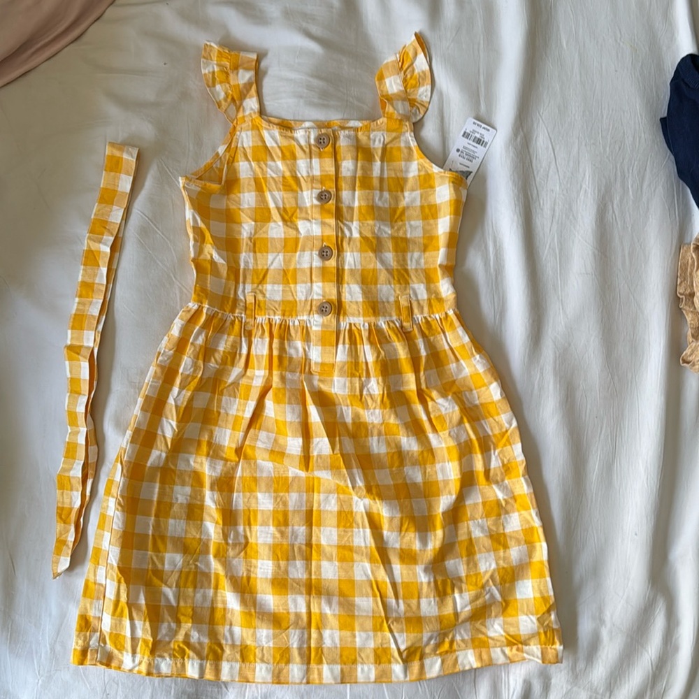 Carter’s OshKosh Bigosh Yellow and White Checkered Spring Dress. Girls Size 10.